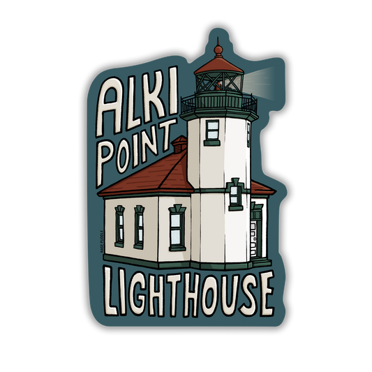 Alki Point Lighthouse - Vinyl Sticker