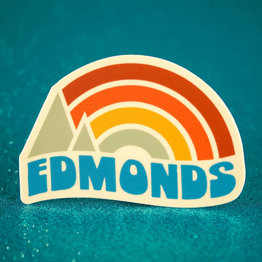 Edmonds Vinyl Sticker | Rainbow Sunset