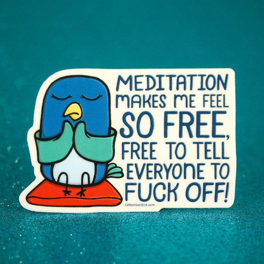 Meditation Bird Vinyl Sticker