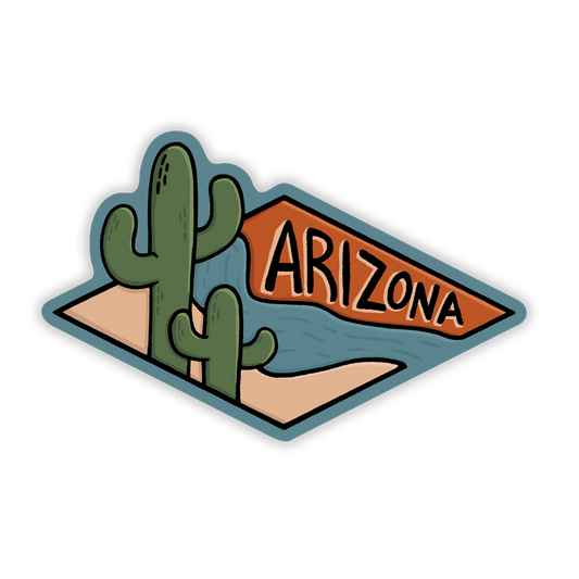 Arizona Cactus River Vinyl Sticker