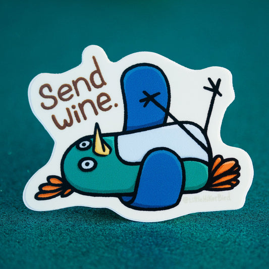Send Wine Bird Vinyl Sticker