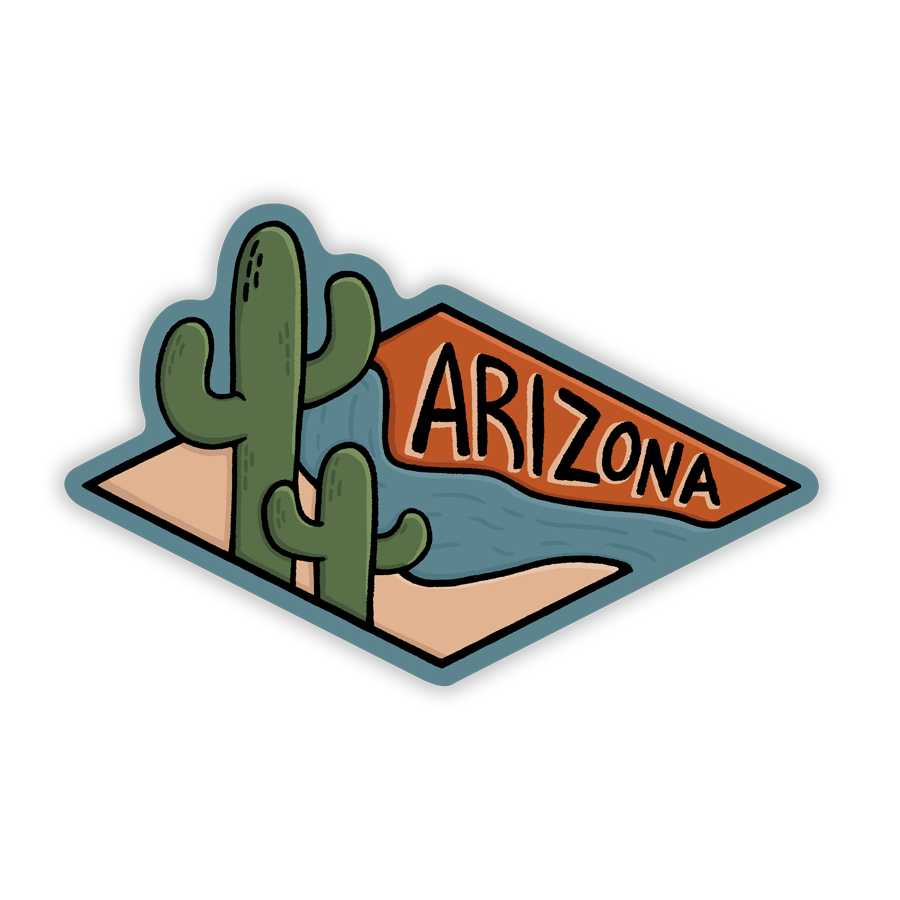 Arizona Cactus River Vinyl Sticker