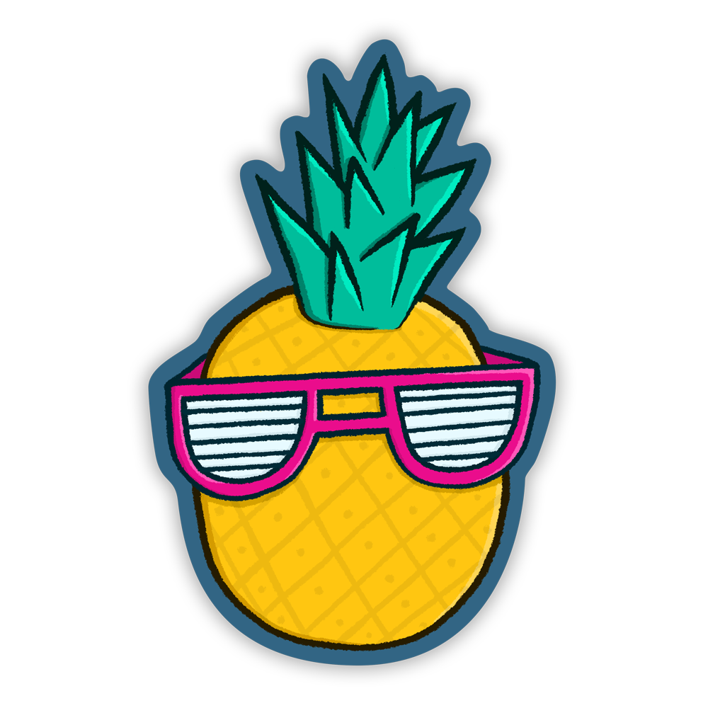 Cool Pineapple Vinyl Sticker